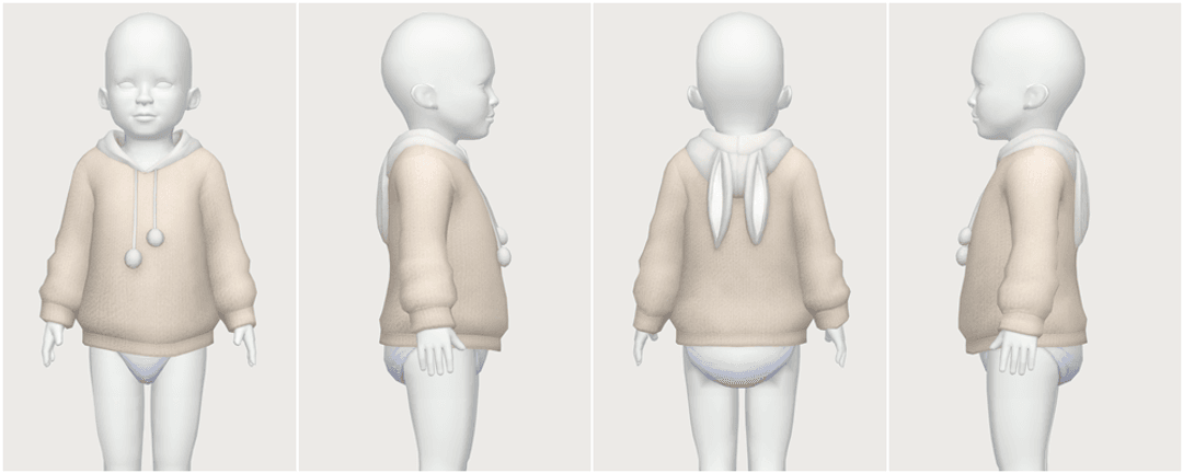 Галерея мода Детская толстовка Bunny Hoodie #1